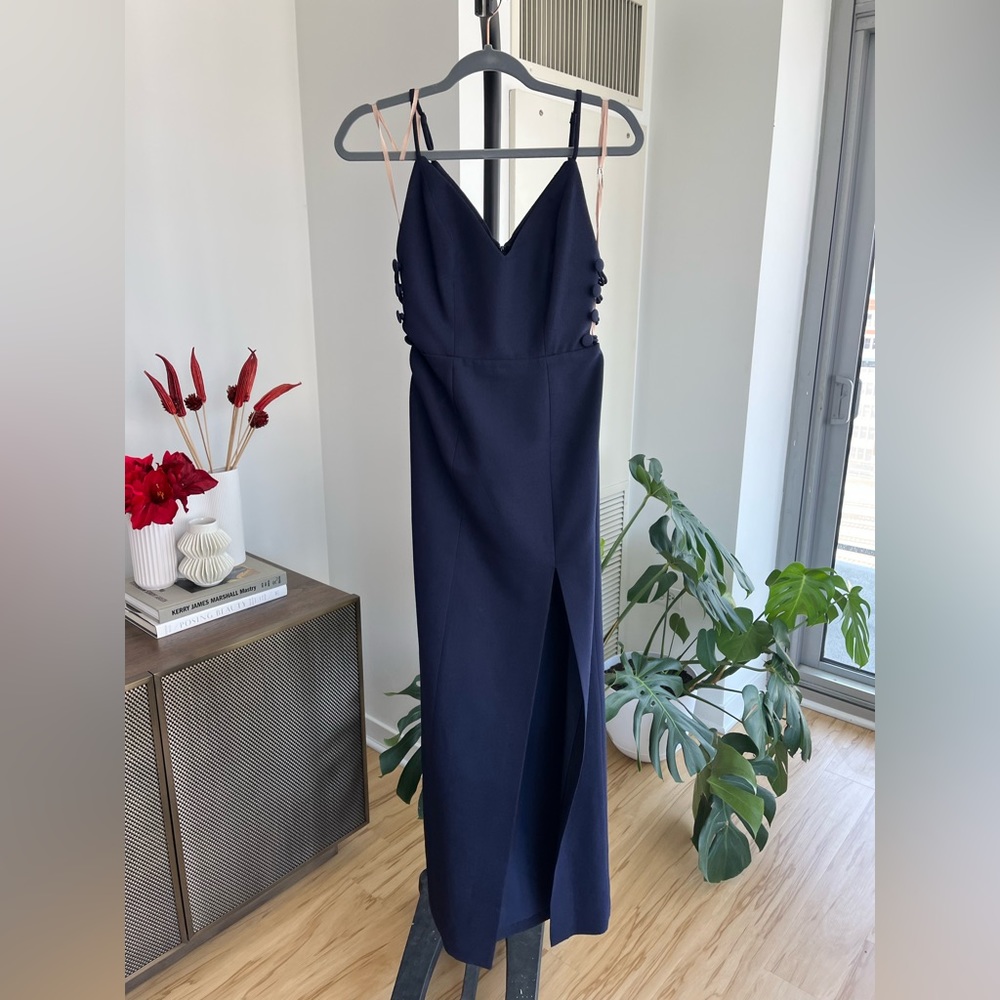 Fame and Partners Navy Evening Gown
